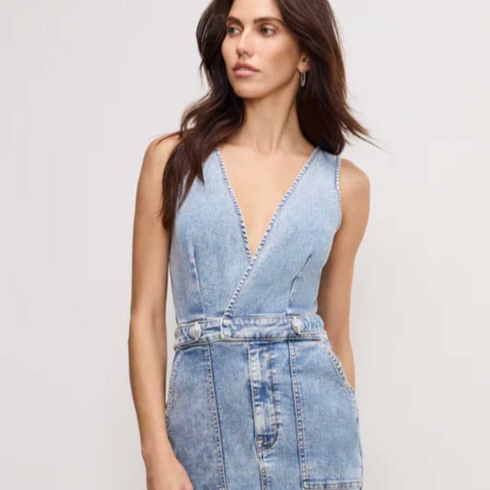 Good American Fit for Success V Neck Maxi Dress XS (tailored down to XXS)